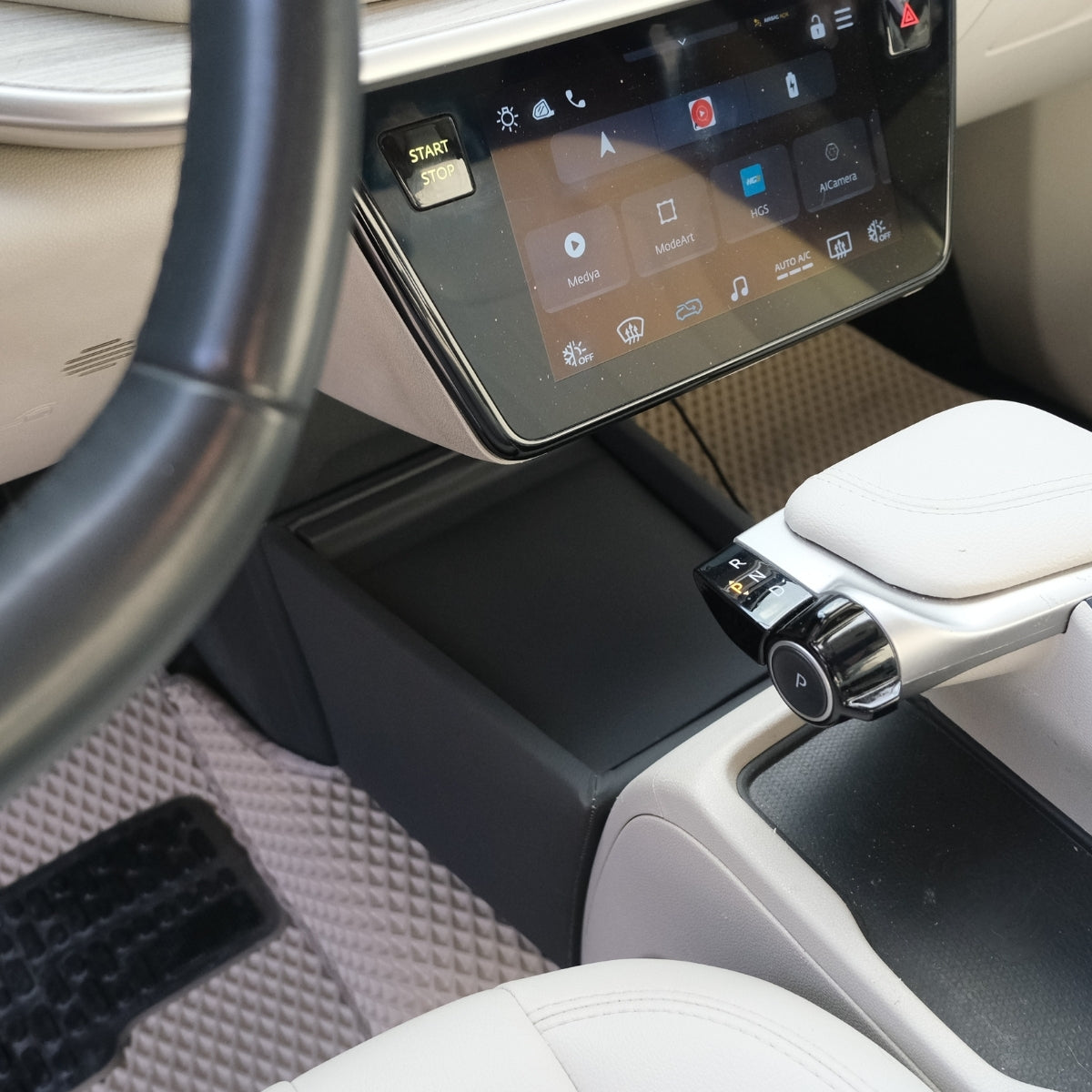 TOGG T10X Tam Uyumlu Ara Konsol Siyah (Antrasit) – Carvion Premium Serisi